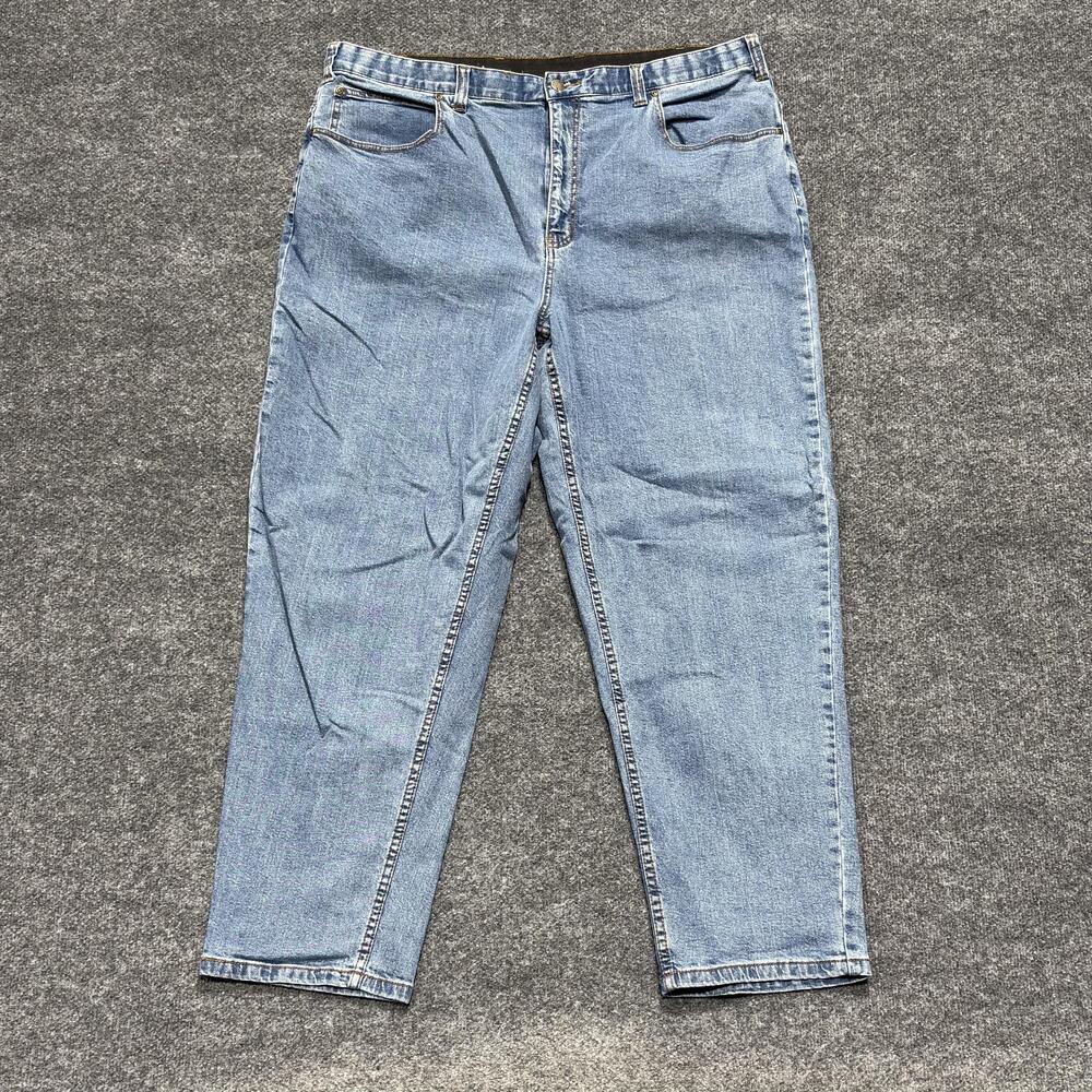 Harbor Bay Jeans Mens 41x30 Blue Denim Continuous Comfort Waistband Relaxed
